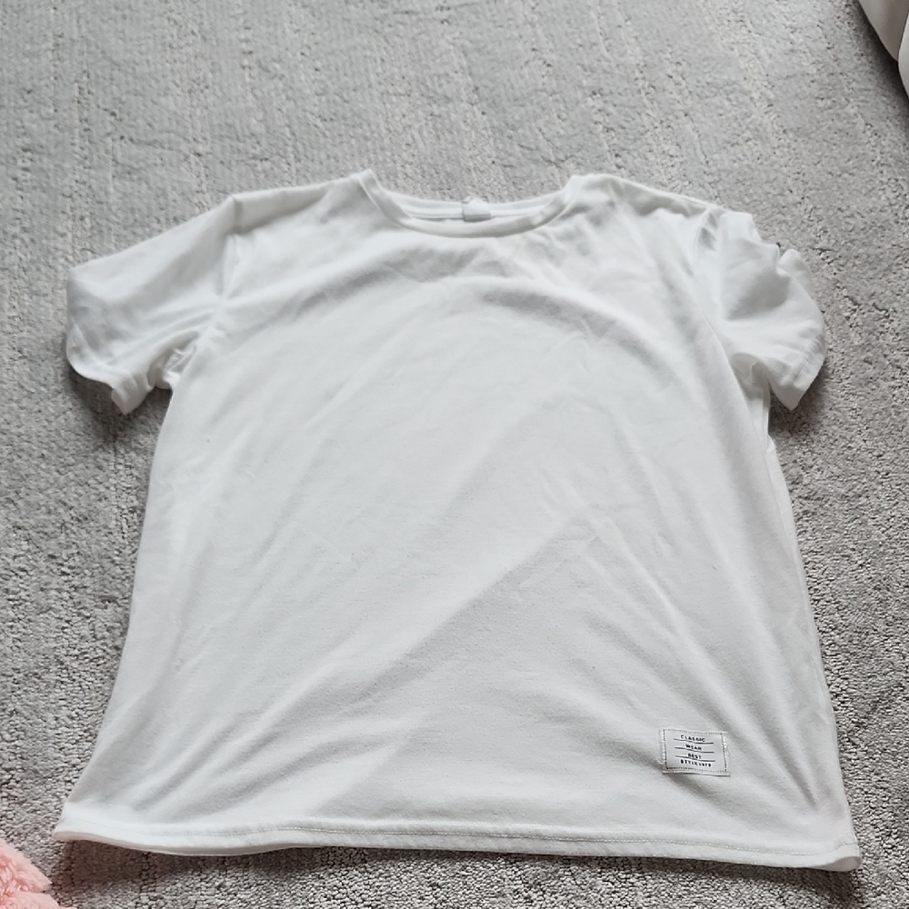 SHEIN Pure White Kids Short Sleeve Tee